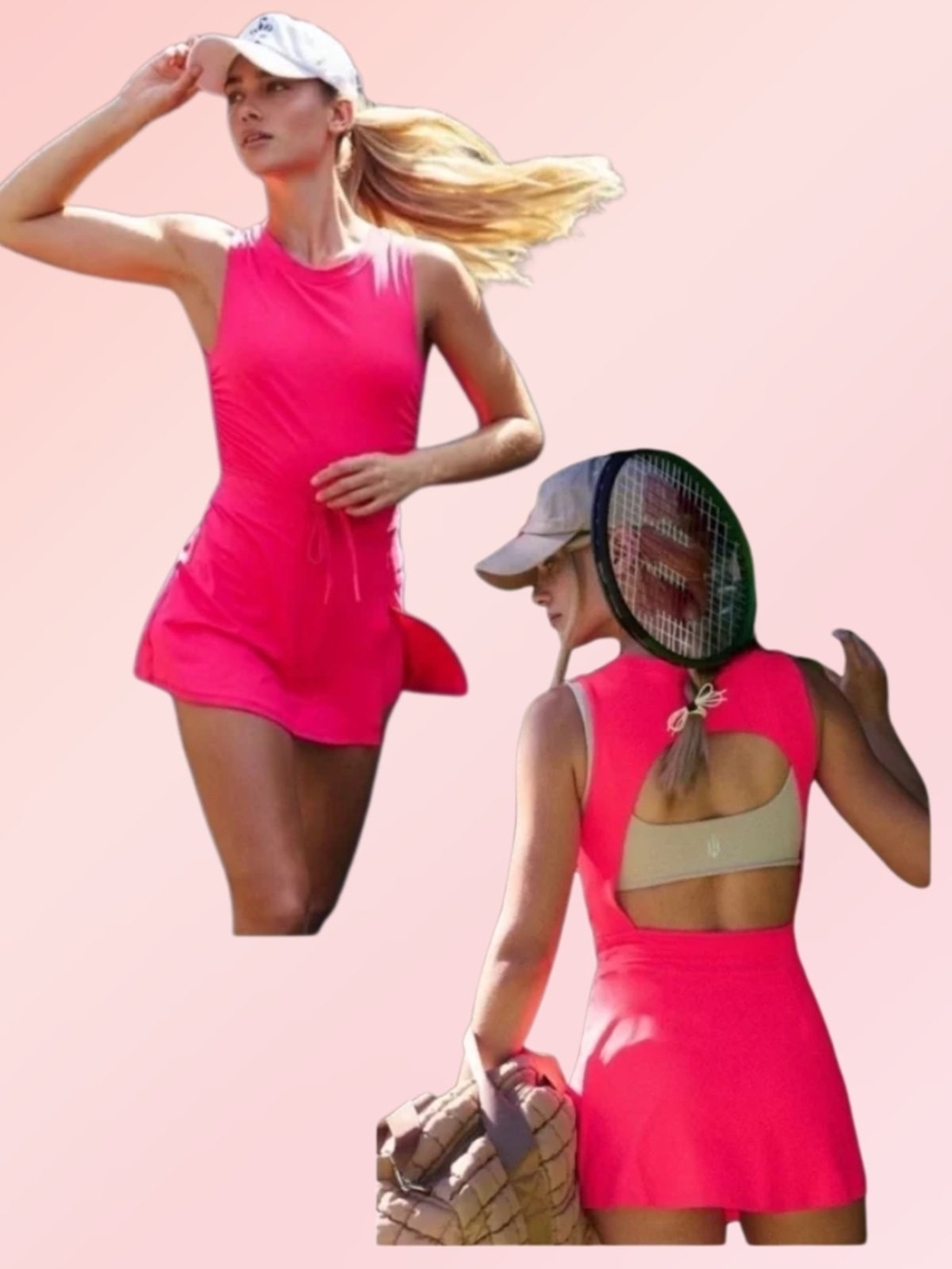 FP Movement by Free People Bright Pink Athletic One-Piece Dress